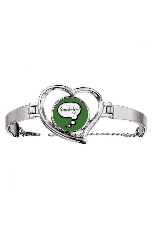 Daily Language Chat Goodbye Farewell Bracelet Heart Jewelry Wire Bangle