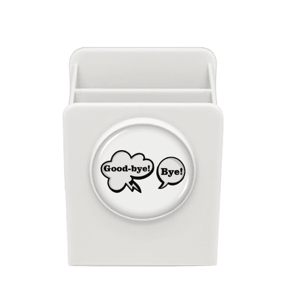 Daily Language Chat Goodbye Greetings Desk Pencil Holder Cup Pen Organizer