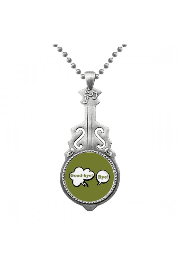 Daily Language Chat Goodbye Greetings Pendant Jewelry Music Guitar Torque Hangtag