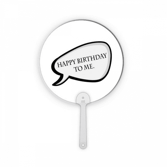 Daily Language Chat Happy Birthday Plastic Round Handheld Fan Decorations Craft