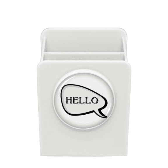 Daily Language Chat Happy Greetings Hello Desk Pencil Holder Cup Pen Organizer