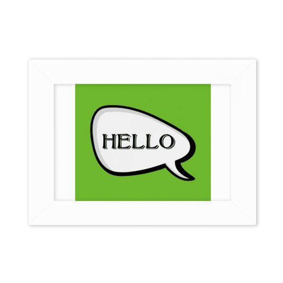Daily Language Chat Happy Greetings Hello Photo Mount Frame Picture Art Painting Desktop 5x7 inch