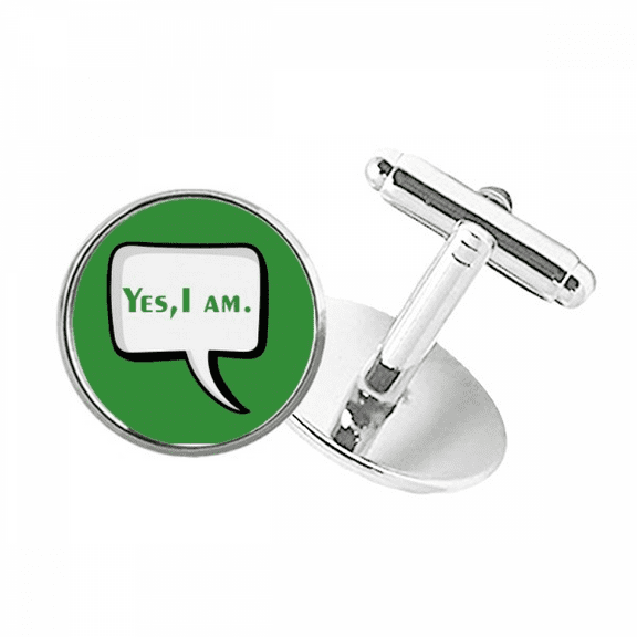Daily Language Chat Recognition Deternation Round Button Cuff Clip Stud Cufflinks