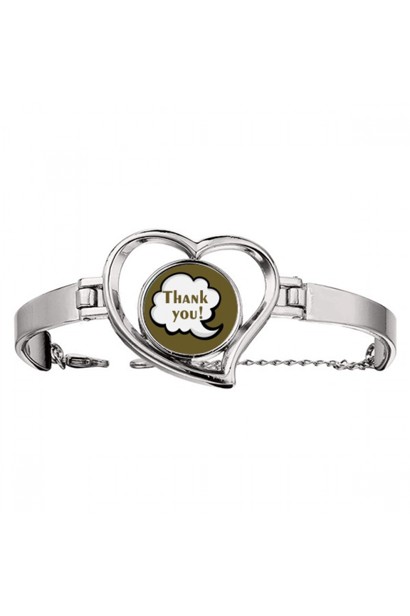 Daily Language Chat Thanks Care Bracelet Heart Jewelry Wire Bangle
