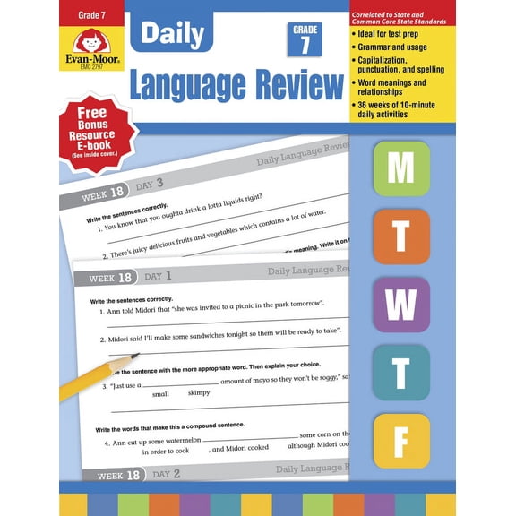 Evan-Moor Daily Language Review Book, Grade 7
