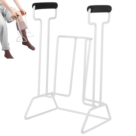 Stocking Donner for Compression Socks, Metal Sock Aid Tool with Foam Handles, Dressing Helper for Old People Seniors Disabled, Easy On Assist Device for Tight Socks and Stockings