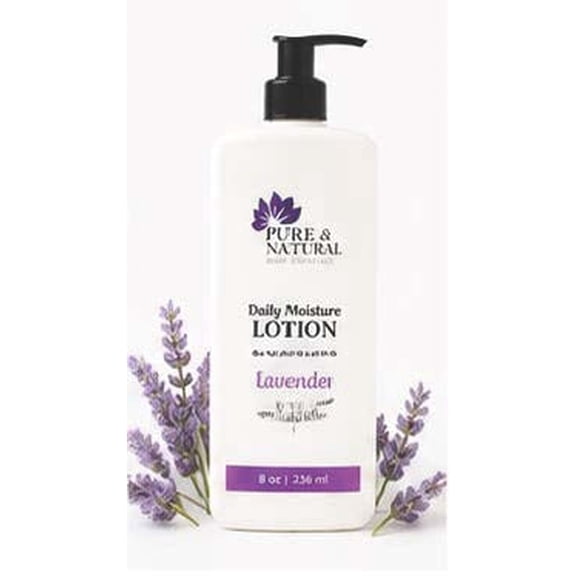 Pure & Natural Body Essentials All Purpose Moisturizing Jojoba Oil Body Lotion for Dry Skin Relief, Lavender, 8 oz
