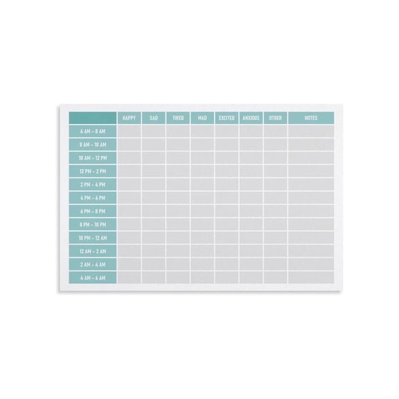 Daily Mood Tracker Chart 24 Hour Emotion Log Poster Mental Health Self Care Canvas Painting Wall Art for Home Decor