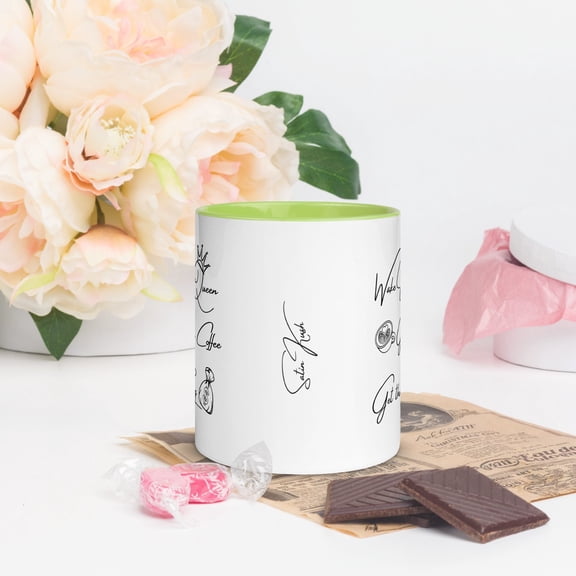 Daily Motivational and Inspiration Coffee and Tea Mugs by Satin Kush Sentimentals (11oz, Green)