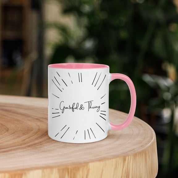 Daily Motivational and Inspiration Coffee and Tea Mugs by Satin Kush Sentimentals (Pink)