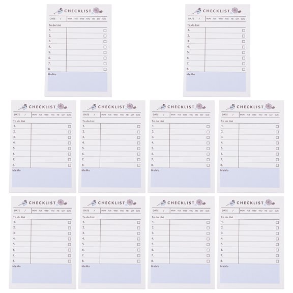 Supvox 10Pcs Portable Notepads White Paper Memo Pads for Writing and Daily Planning