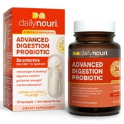 Daily Nouri Digestive Support Probiotic with Omega for Digestion, Immune, and Brain Health, 30 Day Supply