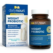 Daily Nouri Weight Probiotic & Vegan Ahiflower Oil Omega Capsules, Unisex, 30-Day Supply