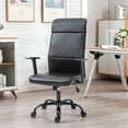 thumbnail image 1 of Daily Office Chair - Leather Office Chair with Swivel, Lumbar Rest, and Adjustable Armrests - Comfortable Seating for Improved Posture and Productivity - Black, 1 of 6