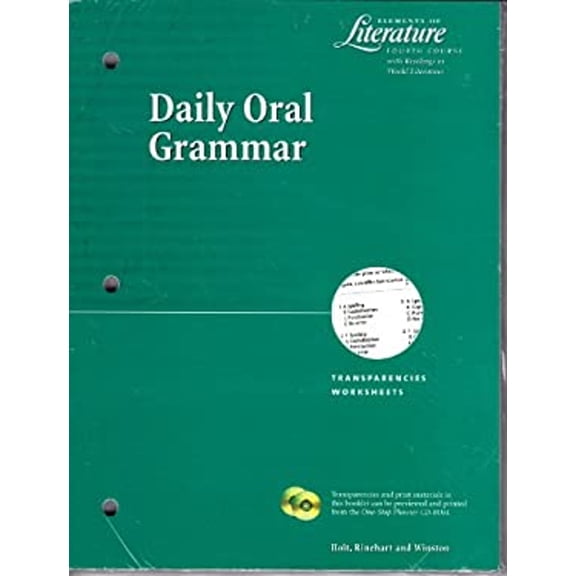 Pre-Owned Daily Oral Grammar Transparencies/Worksheets (Elements of Literature Fourth Course with Readings in World Literature) (Other) 9780030531071