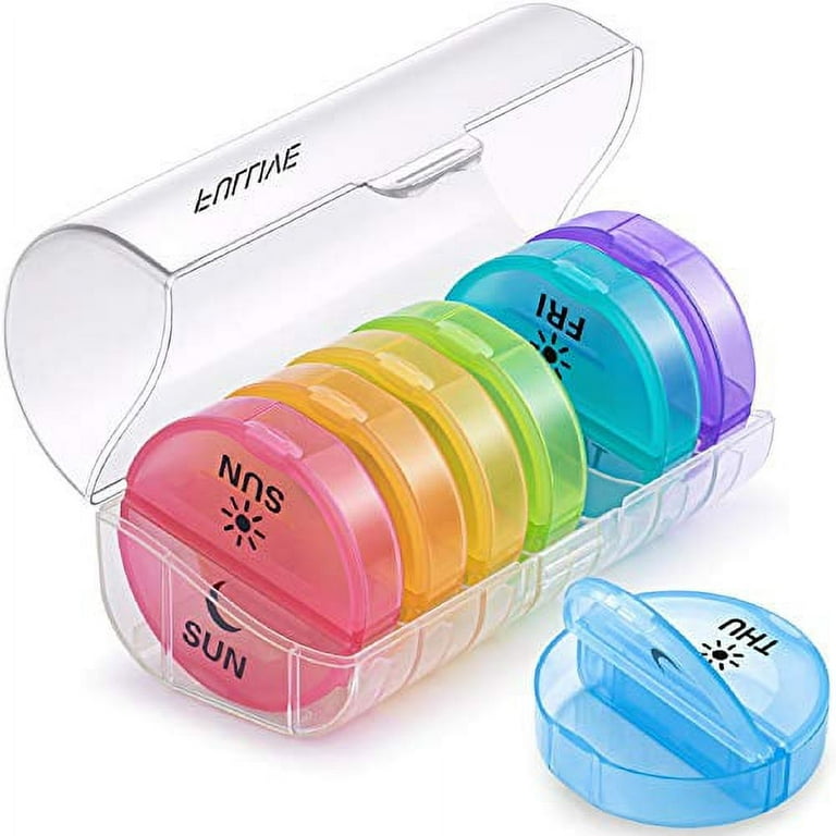 Weekly Pill Cases Organizers with Timer Reminder Pill Organizer 2 Times a  Day Detachable Pill Box 7 Days AM PM Pill Container