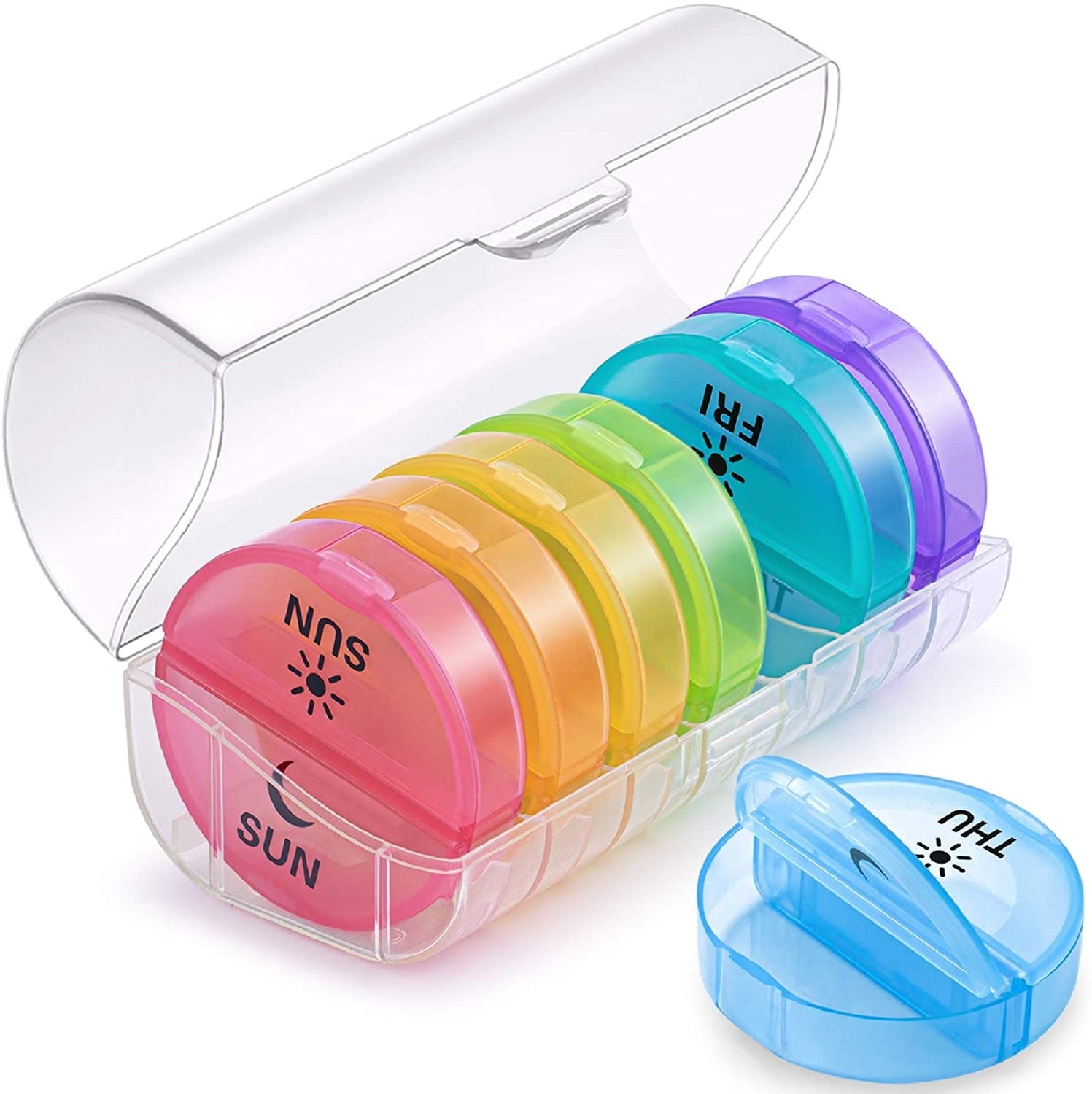 ATB Daily Pill Box Am PM Organizer Case Medicine Storage Vitamin Tablet Holder New