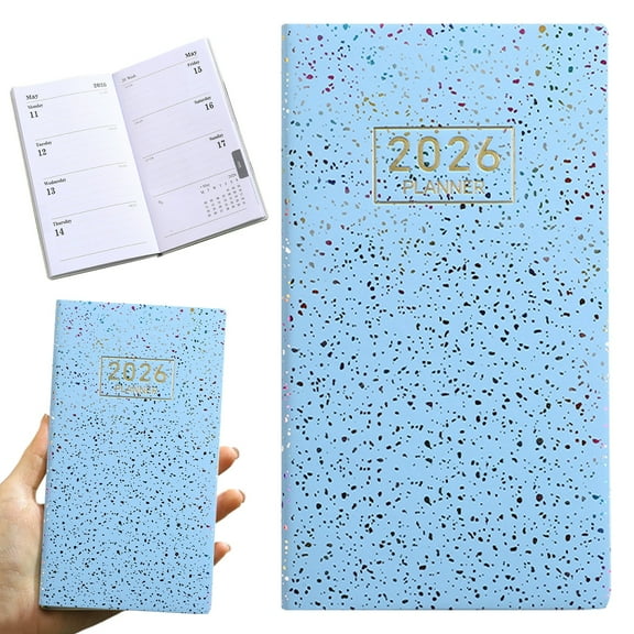 Daily Plan Notebook for School and Travel, 2026 Undated Planner Diary for Study, Portable Weekly Organizer for Students and Home Office Use