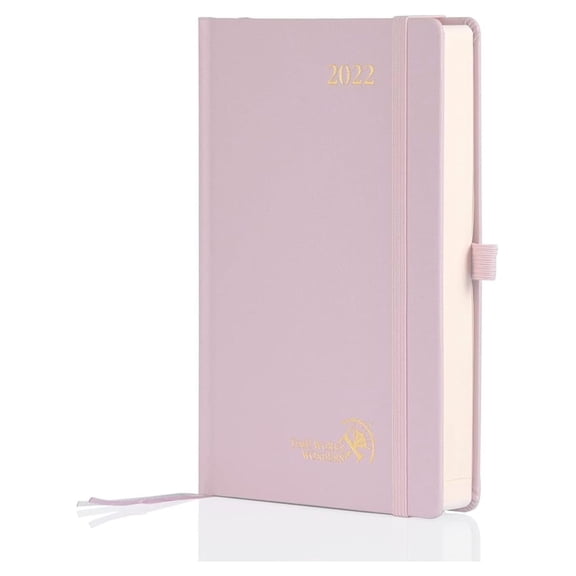 Daily Planner 2022 Page A Day Hardcover - Agenda 2022 Hourly Appointment Book with Monthly Calendar, Inner Pocket, 5.5" x 8.5", Light Pick
