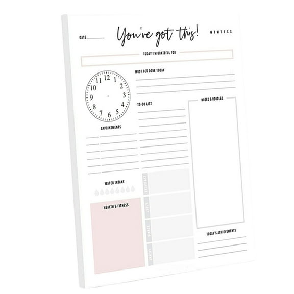 Daily Planner 60 Sheets Fitness Reading Meal Tracking Journal Daily Planner Notepads 21x14cm For Men Women Students