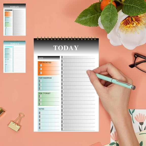 Daily Planner Calendar Desk or Wall Calendar with To Do List | Gray and Blue | High Grade Paper | 7.8x5.2 Inches | Daily Schedule Organizer for Home Office | 1 Pack