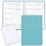Daily Planner for Neurodivergent Adults - Leather Productivity & Task Management Planner with Guided Focus Pages, 170gsm Paper, Foiling & Box - Undated | A5 Teal