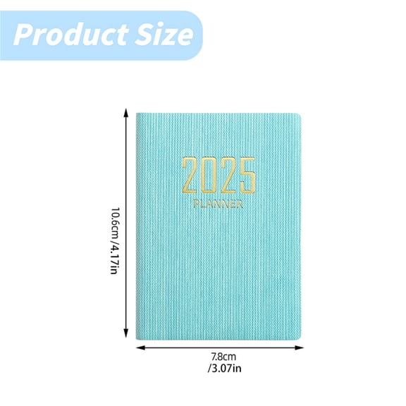 Daily Planner Notebook A7, Lined Pages, For Office Home, Green