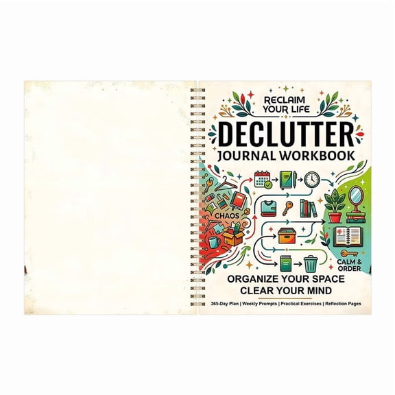 Daily Planner Notebook Organization Journal 365 Days Planner for Work Productivity Coil Notepad Clear Space Clear Mind