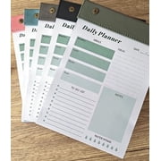 Daily Planner Notepad   100 Tear-Off Sheets | To-Do List, Meal Planner, Water Tracker & Productivity Checklist A5, Green