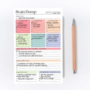 Daily Planner Notepad 50 Sheets,Adhd Brain Dump Notepad,Brain Dump Planner Notepad, To Do List Notebook, Executive Function Task Organizer, Productivity Planner, Focus Planner For Work, School, Home