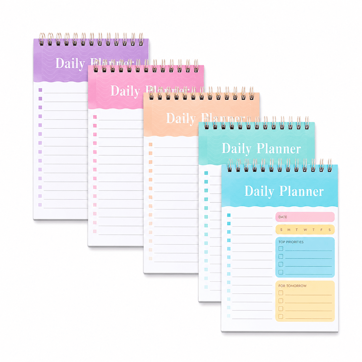Daily Planner Notepad, Spiral Bound To-Do List Notebook with Task ...