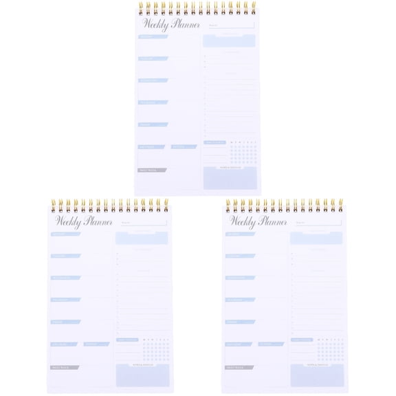 Daily Planner Notepad Tear Off Paper Aluminium Alloy 3pcs Set Lasting Sheets