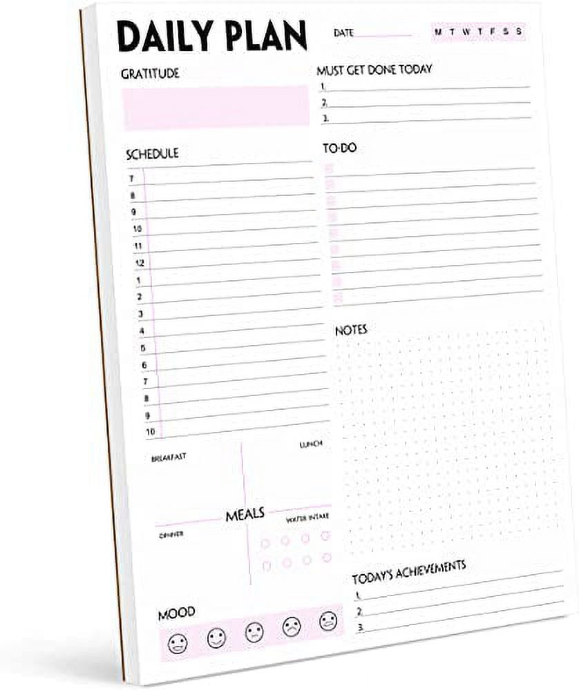 Daily Planner Notepad TearOff Daily Planning Pad, Organizer with To