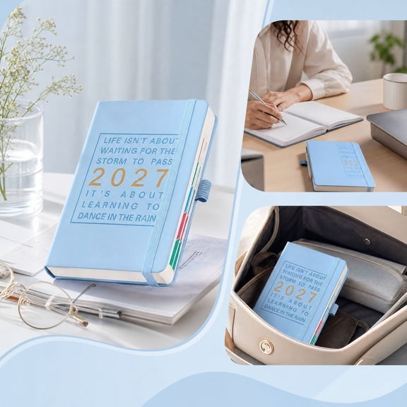 Daily Planner and Calendar Notebook, Schedule Organizer for Appointments, Tasks, Goals, School, Work, Home and Personal Productivity