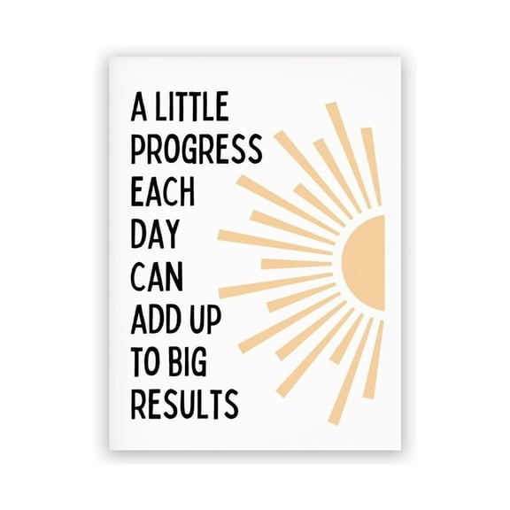 Daily Progress Motivational Poster - "Small Daily Improvements Lead to Big Results" Wall Art for Office, Living Room, Classroom Inspirational Decor