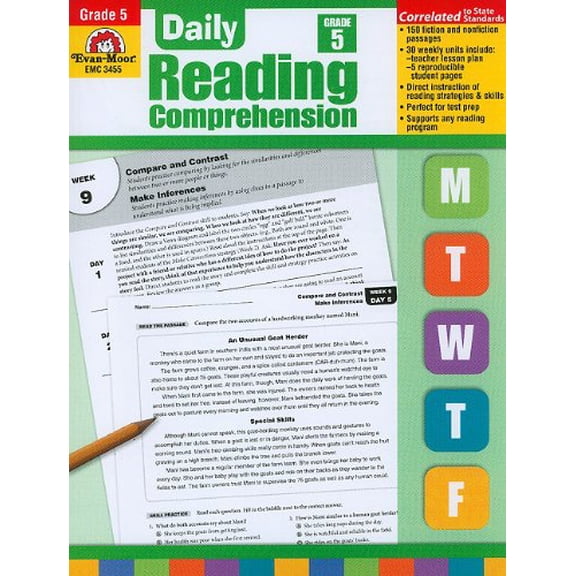 Pre-Owned Daily Reading Comprehension, Grade 5 Te (Paperback) by Evan-Moor Educational Publishers