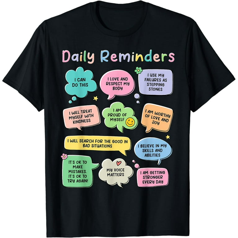 Daily Reminder Mental Health School Psychologist T-Shirt - Walmart.com