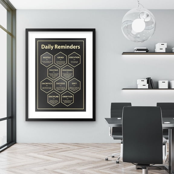 Daily Reminders Motivational Modern Art Office Sign Team Entrepreneur Quote Definitions Noun Verb Poster Unframed Paper Print