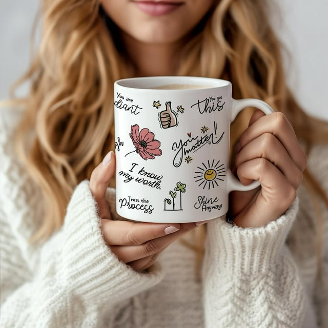 Daily Reminders Mug Coffee Mug Positive Affirmations Mug Gift Inspirational Tea Mug Morning Motivational Mug Positive Vibes Daily Reminder