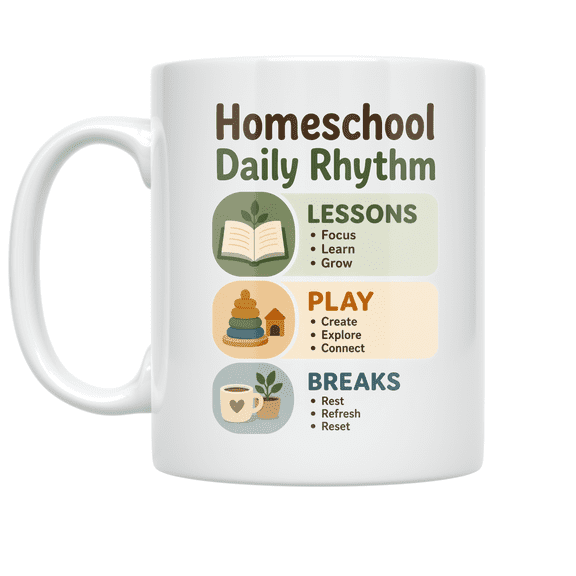 Daily Rhythm for Homeschool - Homeschool Parent - 11 oz Ceramic Coffee Mug