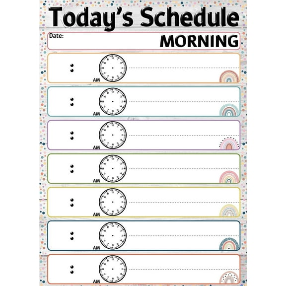Daily Schedule Charts Classroom Posters and Decorations, Back to School Supplies, Teachers' Posters for Preschool, Kindergarten, Elementary Classes, Homeschool