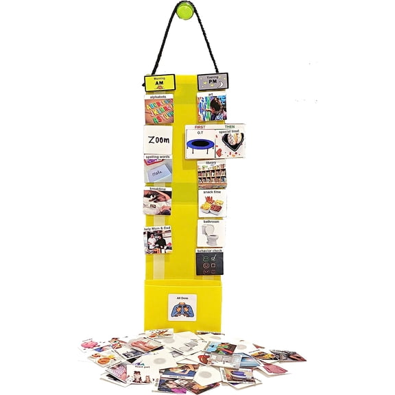 Daily Schedule Great Visual Behavioral Tool for Structure & Independency at Home, School & in The Community - 125 Color Plastic Cards included!