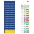 thumbnail image 1 of Daily Schedule Pocket Chart Educational Charts 15+1 Pocket Wall Hanging with 2 Hangers Scheduling Planner Learning Calendar for Home Office, blue, 1 of 8