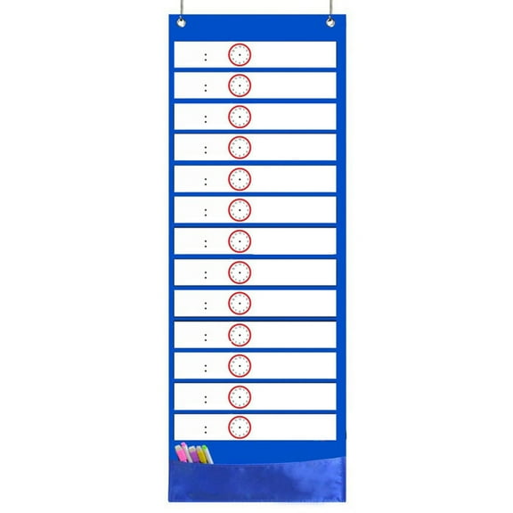 Daily Schedule Pocket Chart with 13 Reversible Cards for Word Study Plan Classroom's Day Display Daily Life