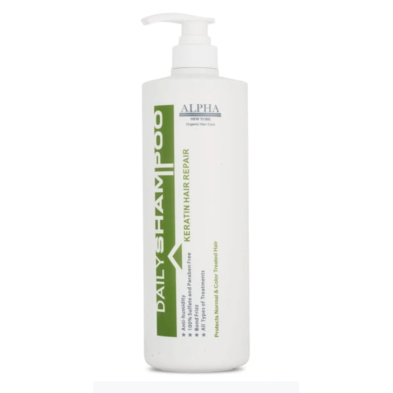 Daily Shampoo keratin hair repair by Alpha New York 1000 ml anti humidity 100% sulfate free