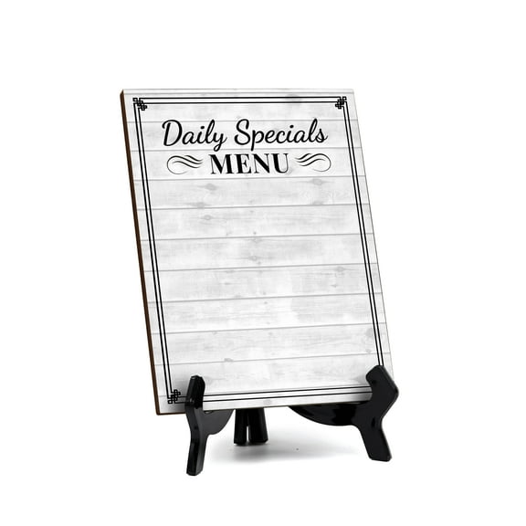 Daily Specials Menu 6x8 Dry Wipe Table Sign Easy Installation | Restaurant & Bar | Perfect To Clearly Direct Customers & Advertise Specials | No Pen Included