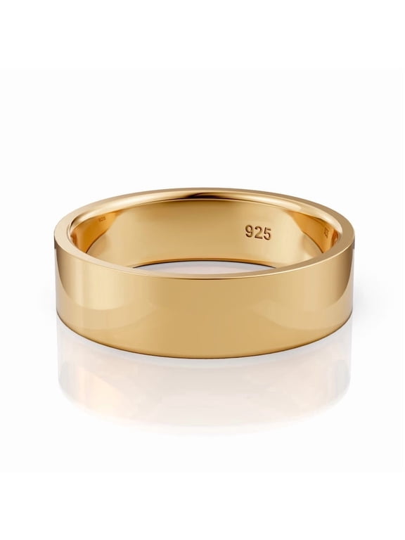 Sterling Silver 18K Gold plated Stackable Band ring for Women Wedding Birthday Christmas Jewelry Gifts teen her mom Wife girlfriend anniversary Unisex