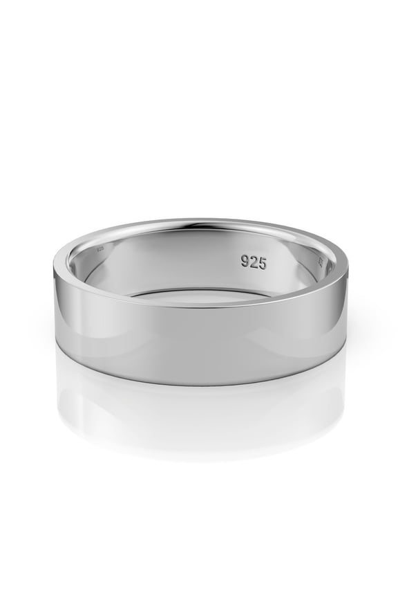 Daily Stackable Ring With Thick 18K Gold Plating on Silver | White Gold