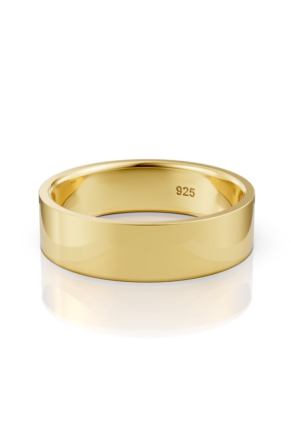 Daily Stackable Ring With Thick 18K Gold Plating on Silver | Yellow Gold