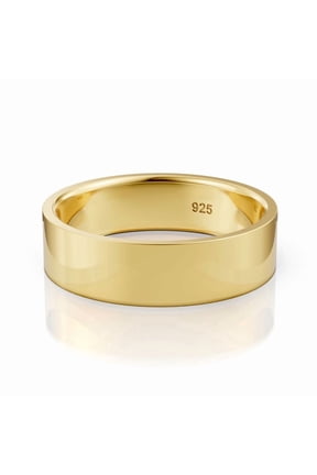 Daily Stackable Ring With Thick 18K Gold Plating on Silver | Yellow Gold